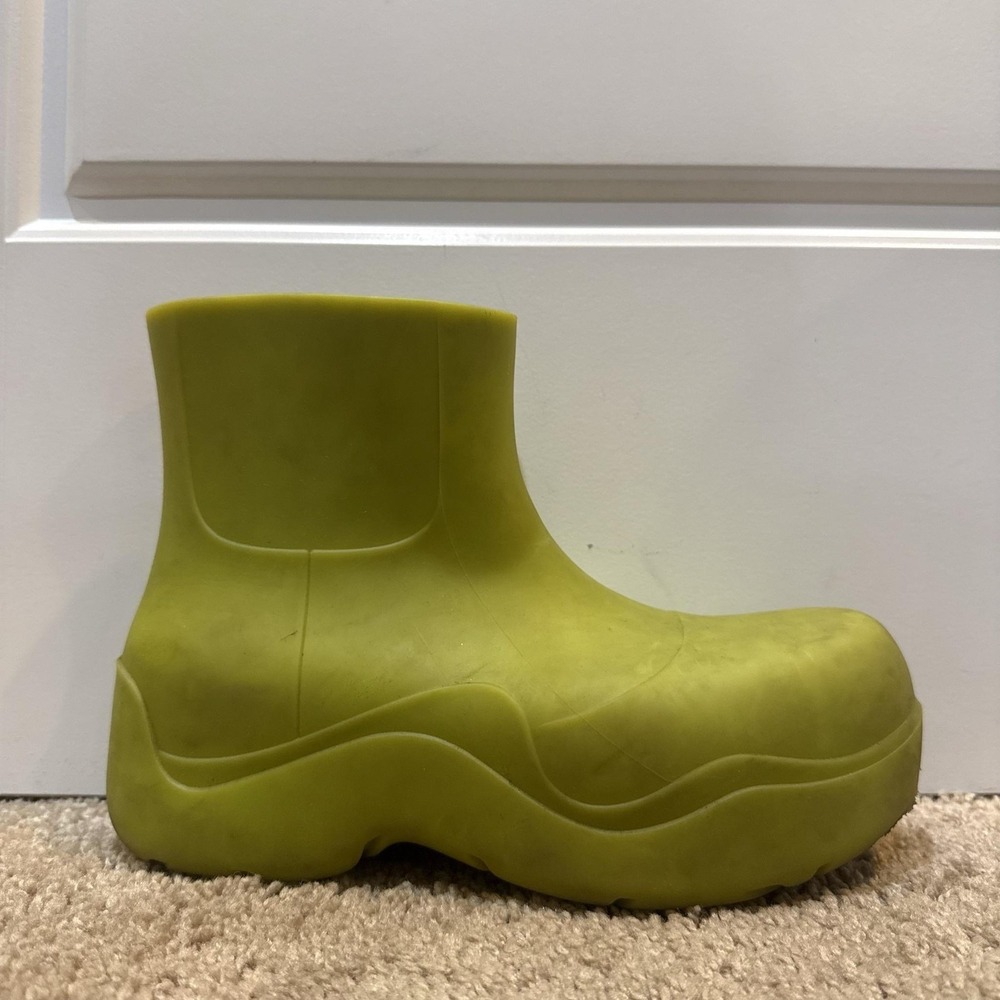 Bottega Veneta Puddle Boots Womens 36 Green Rubber Ankle Rain Waterproof Italy